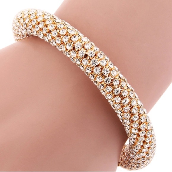 jewelry gold pav crystal